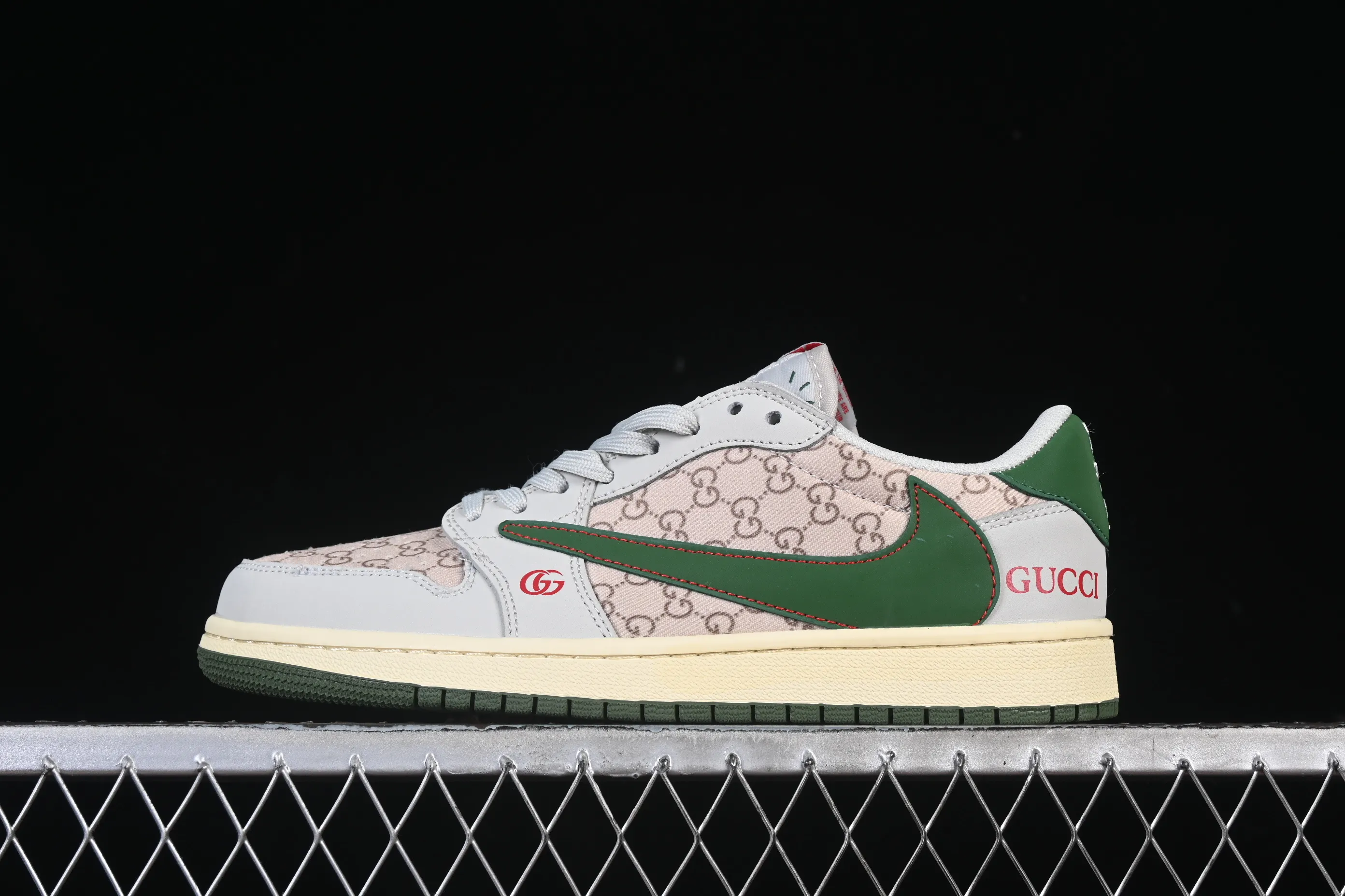 All categories Air Jordan Jordan series basketball shoes Air Jordan 1 Low High-end customized low-top sneakers Travis Scott x Fragment Design x Air Jordan 1 Low OG SP AJ1 Joe 1 Gucci joint pattern green and brown low-top cultural casual sneakers DZ5899-001
